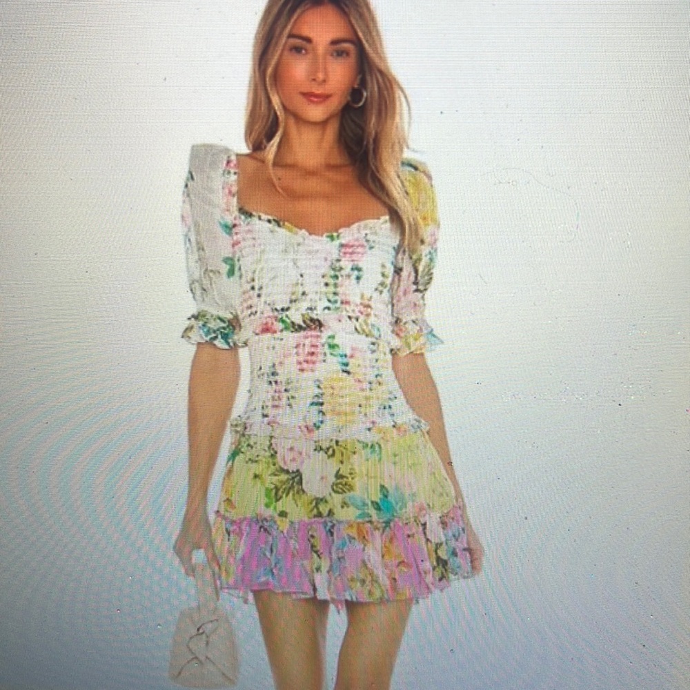 Hemant Nandita Tricolor Jolie Mini Dress XS
